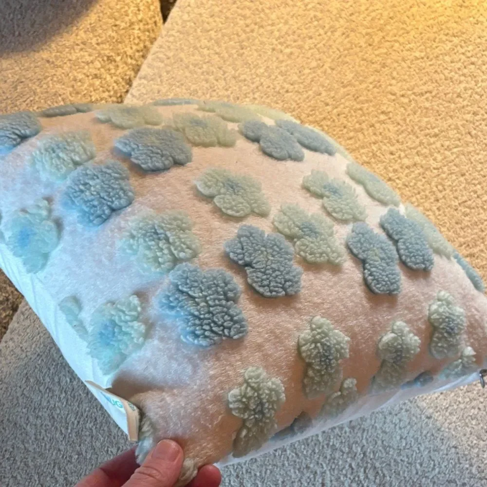 UGG Kookaburra Blue and Cream Textured Pillow